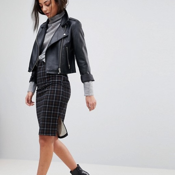 F21 Windowpane Pencil Skirt - Picture 3 of 3